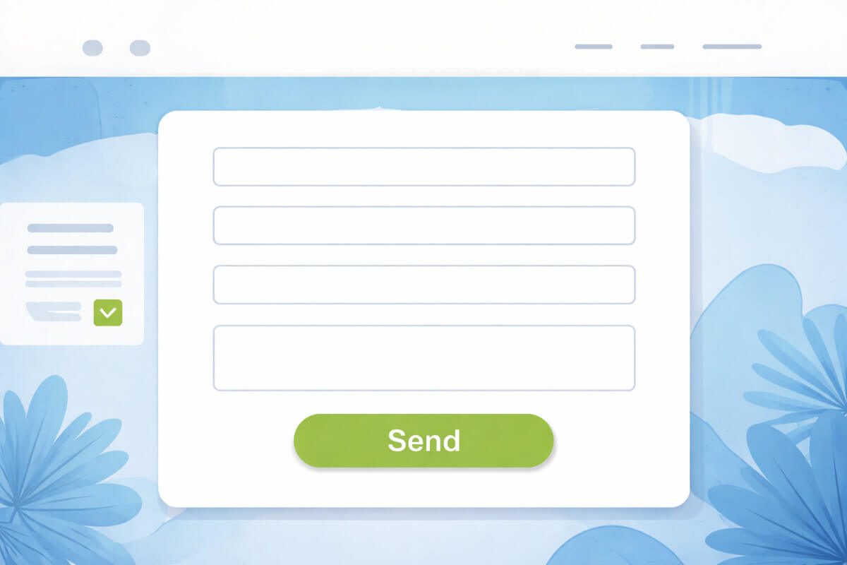 واجهة نموذج تواصل بسيطة ومتوازنة في موقع شركة خدمات