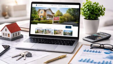 صورة توضيحية لموقع عقارات مبني على ووردبريس يعرض عقارًا بطريقة احترافية