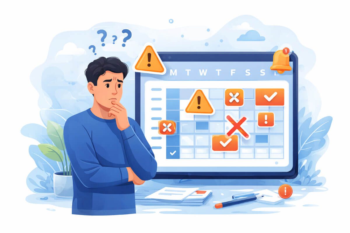 علامات تدل على وجود مشاكل في نظام الحجز داخل الموقع