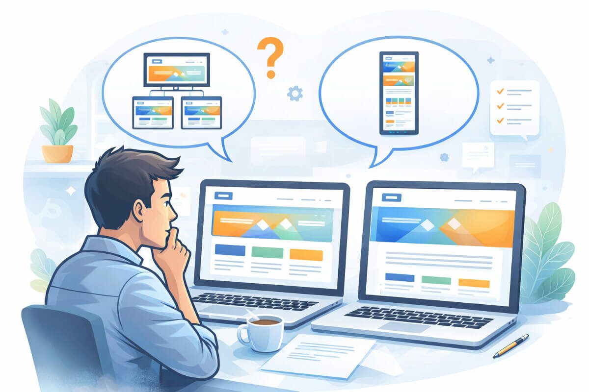 صاحب عمل يقارن بين موقع متعدد الصفحات وصفحة واحدة