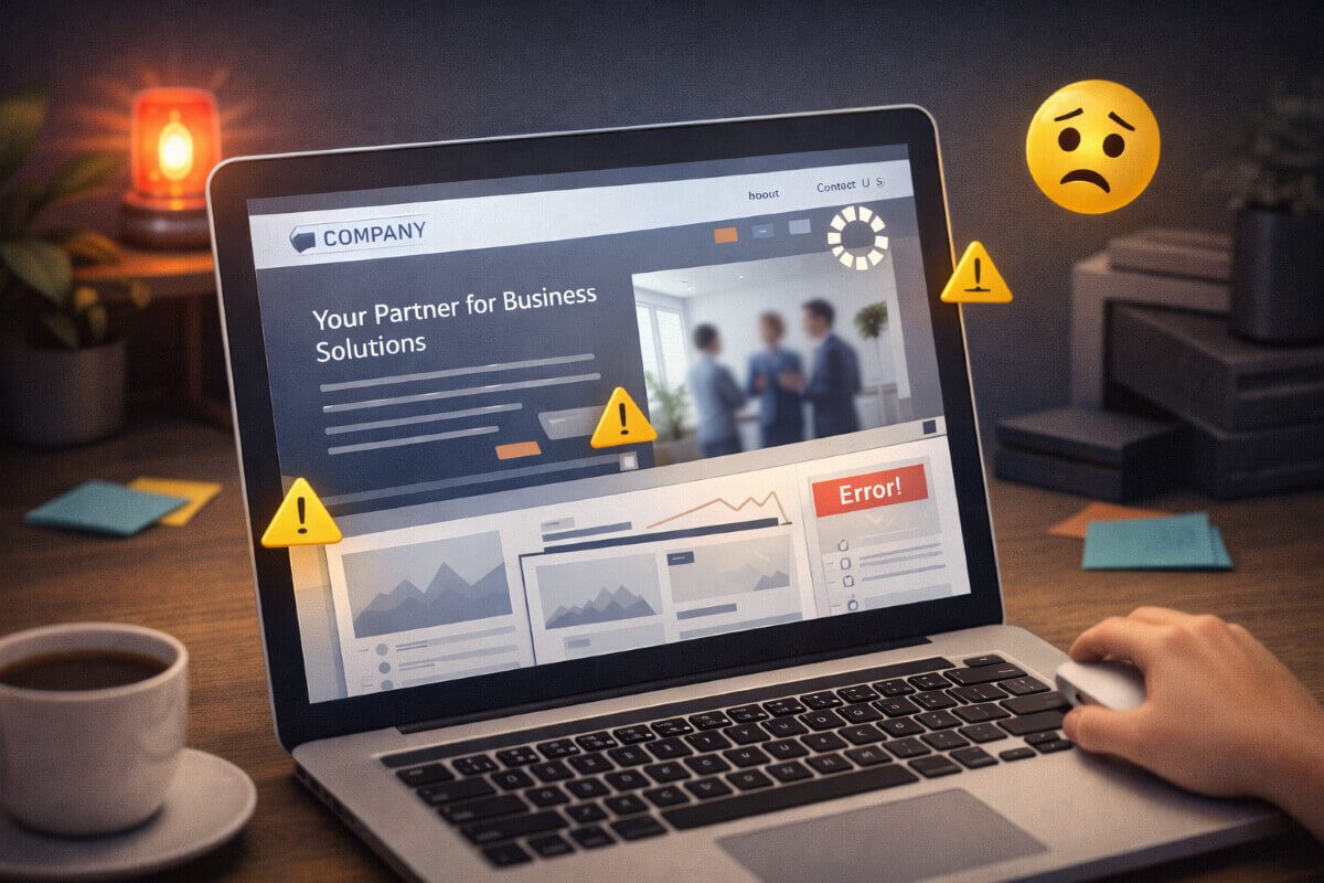 أخطاء في موقع شركة تؤثر على تجربة الزائر والانطباع العام