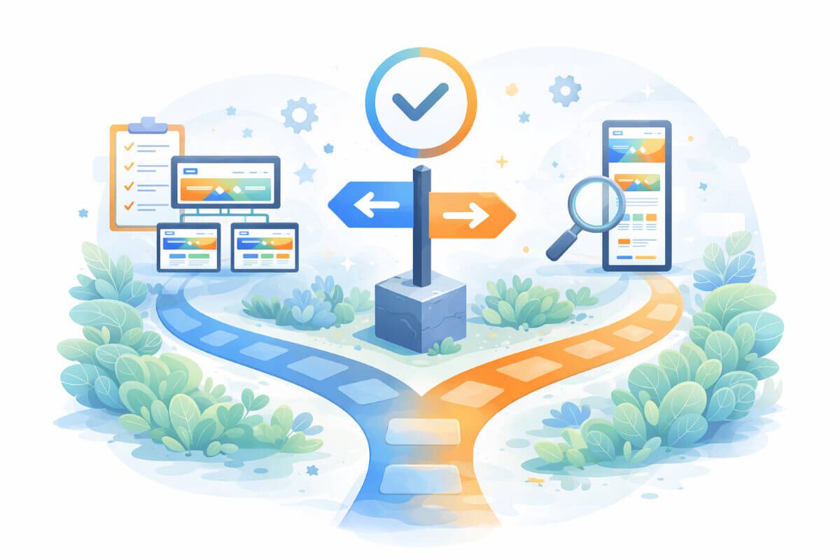 مساران يرمزان لاختيار نوع الموقع المناسب للأعمال