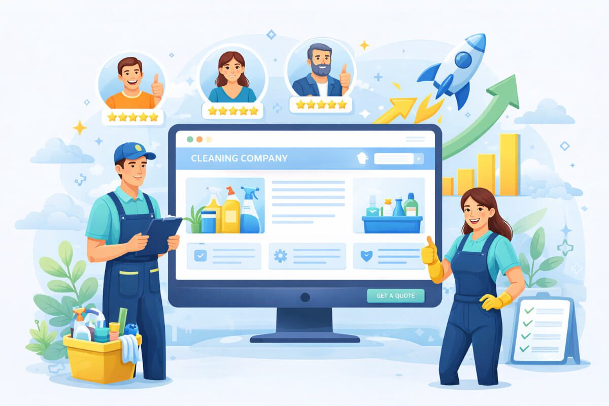 موقع شركة تنظيف يساعد على زيادة الطلبات وبناء الثقة مع العملاء