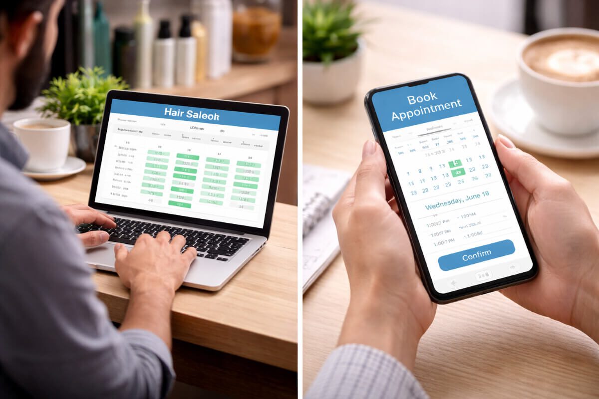 تجربة حجز مواعيد واضحة لصاحب العمل والعميل عبر موقع إلكتروني
