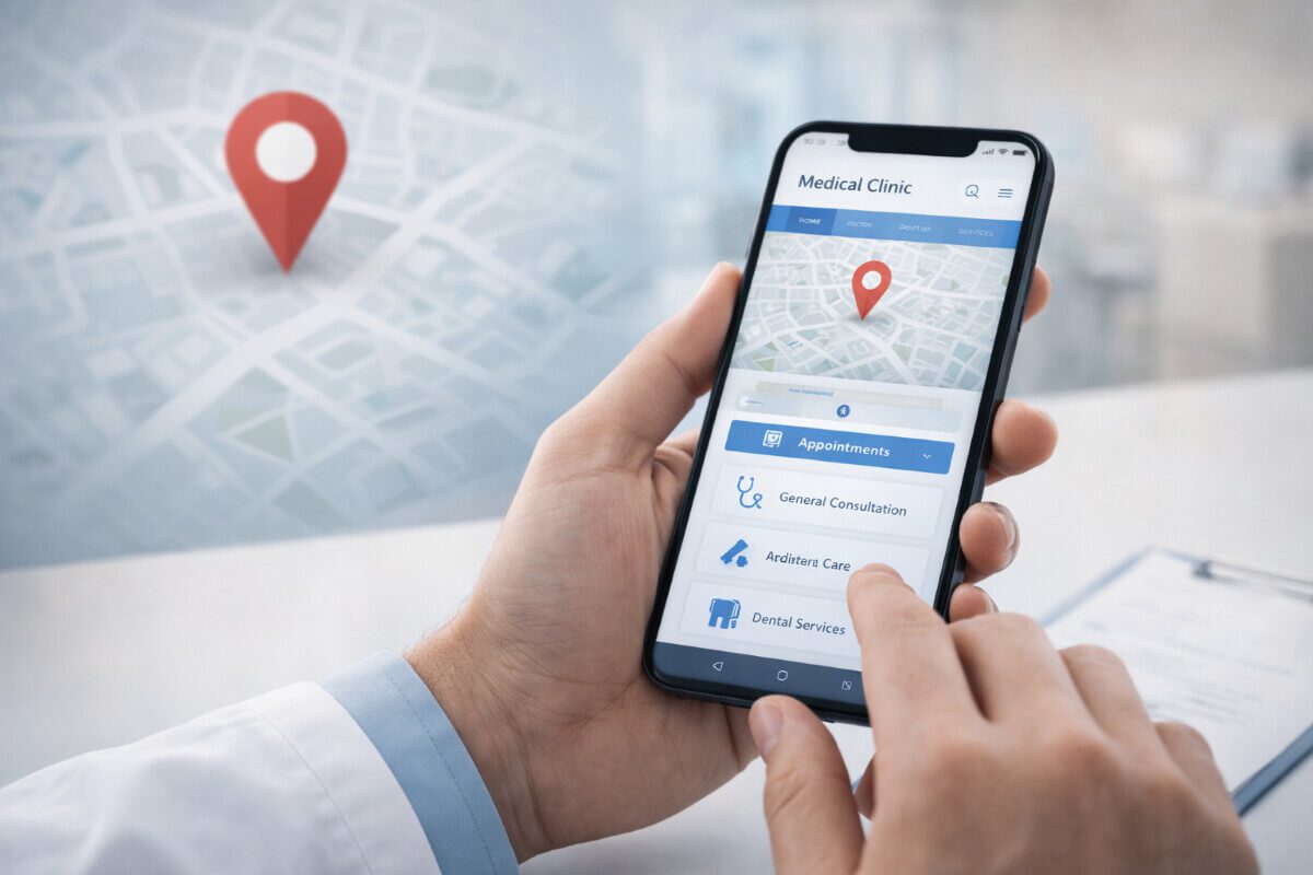 تجربة استخدام موقع عيادة طبية عبر الهاتف المحمول