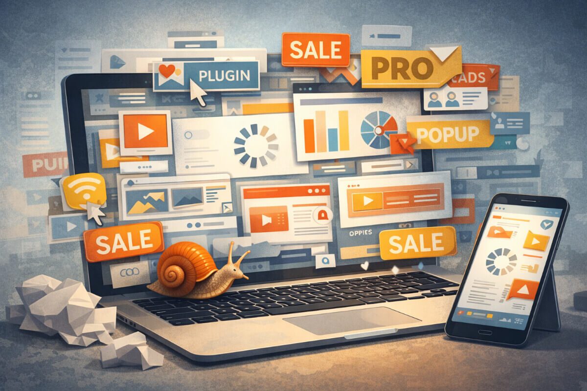 موقع شركة مزدحم بعناصر كثيرة يسبب تجربة بطيئة ومربكة للزوار