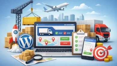 إنشاء موقع شركة نقل وخدمات لوجستية باستخدام ووردبريس مع عرض نموذج طلب الخدمة والشحن
