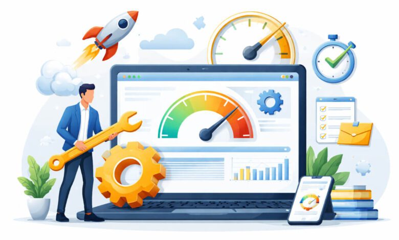 توضيح مرئي لتحسين سرعة موقع شركة بطريقة بسيطة بدون خبرة تقنية