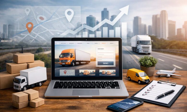 واجهة موقع شركة نقل تعرض طلبات النقل وتحويل الموقع إلى أداة لجذب العملاء