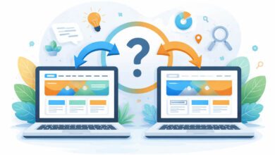 مقارنة بصرية بين موقع متعدد الصفحات وصفحة واحدة للأعمال المحلية