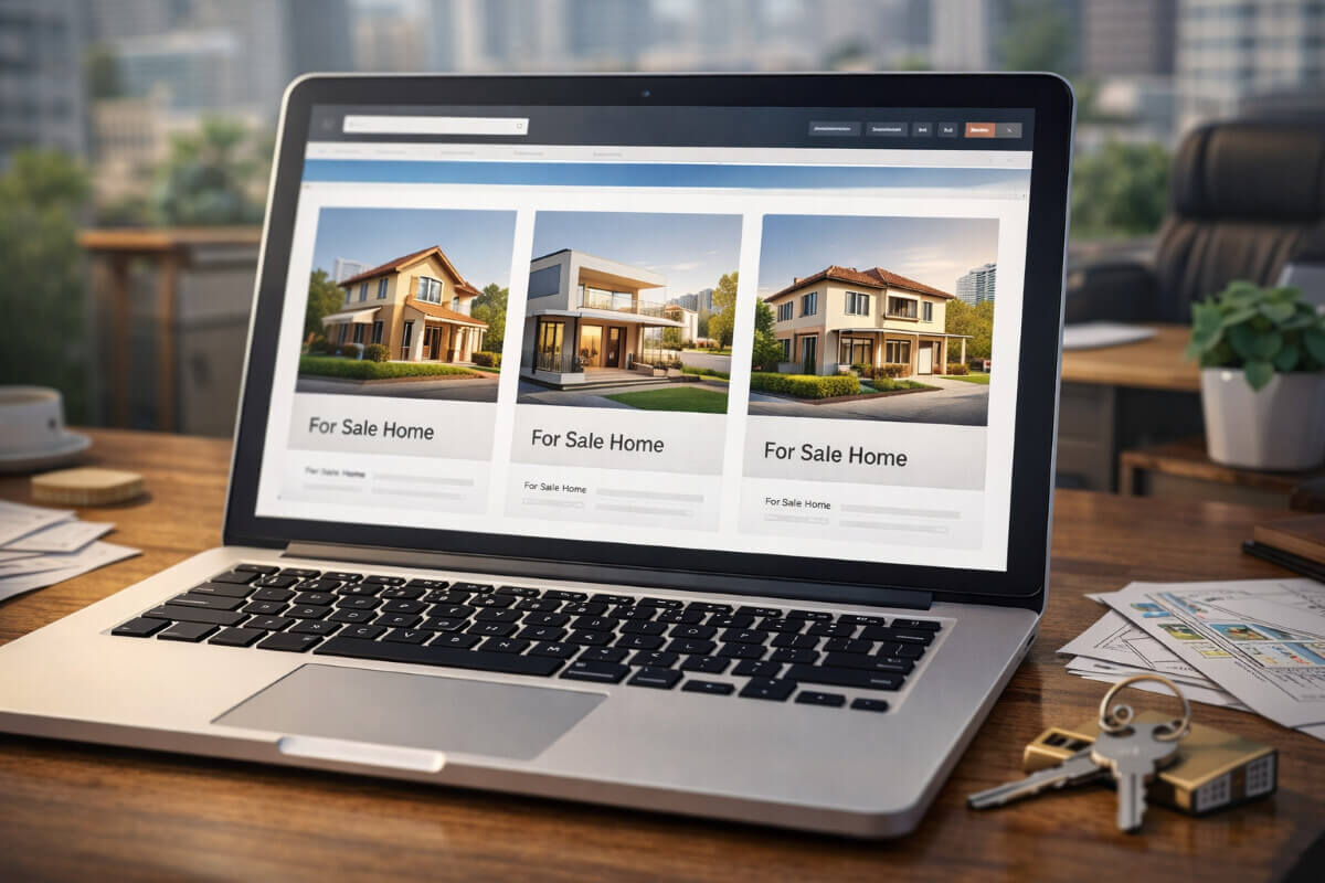 تنظيم عرض العقارات داخل موقع مكتب عقاري بشكل واضح ومرتب
