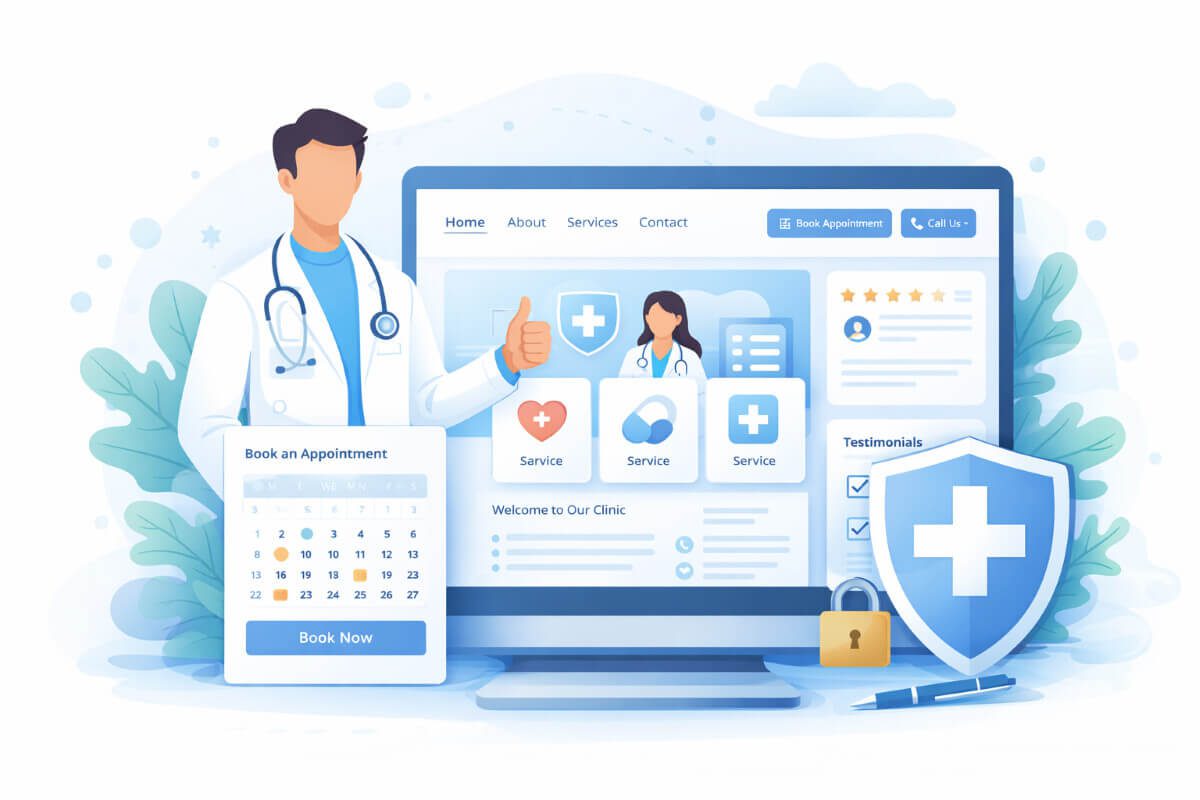 موقع عيادة طبية احترافي يعكس الثقة والتنظيم والحضور الرقمي الآمن
