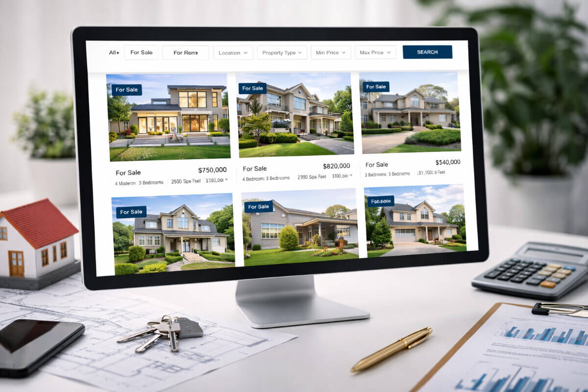 عرض عقارات منظم داخل موقع عقاري مبني على ووردبريس