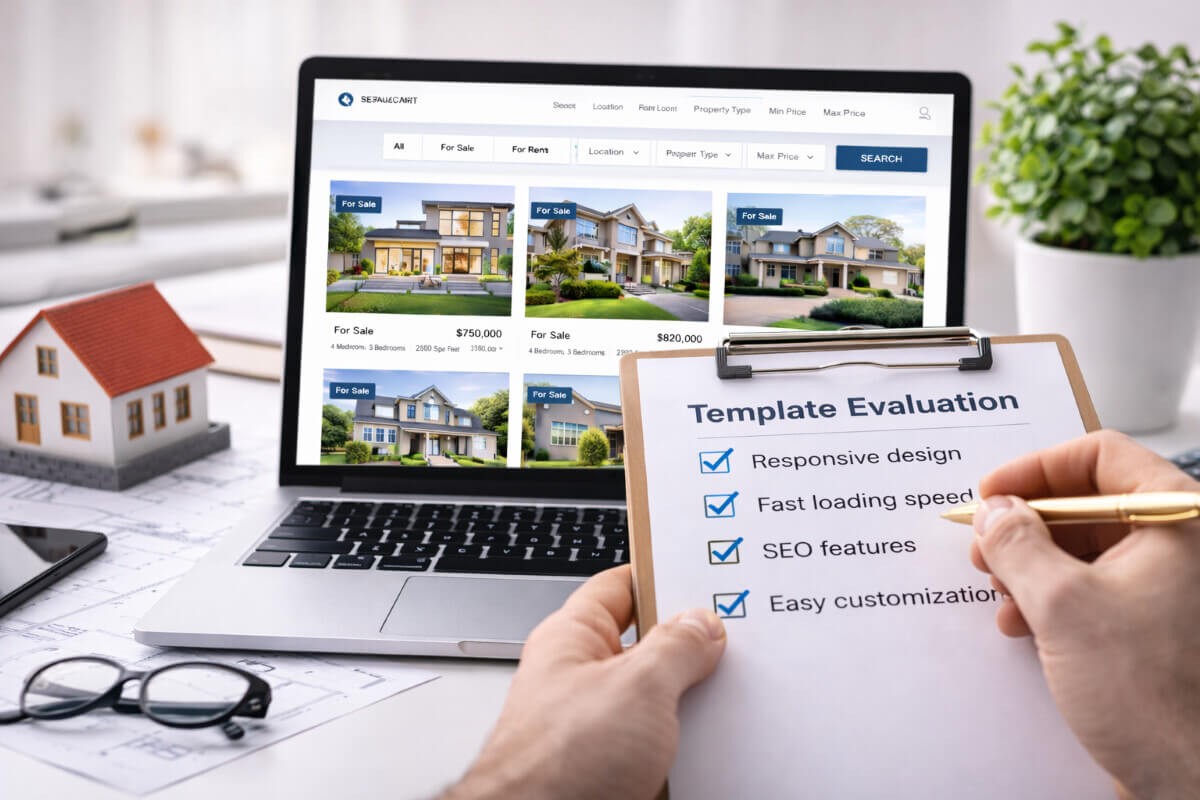 تقييم قالب موقع عقاري قبل اعتماده باستخدام ووردبريس