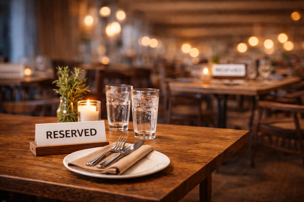 طاولة مطعم محجوزة تعكس التنظيم والاحترافية في إدارة الحجوزات