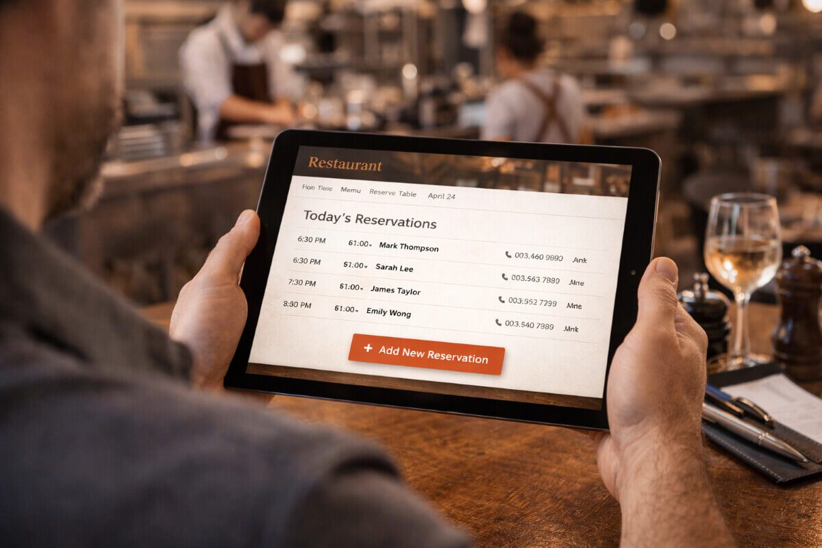 إدارة حجوزات المطعم وتنظيم العمل اليومي باستخدام موقع إلكتروني