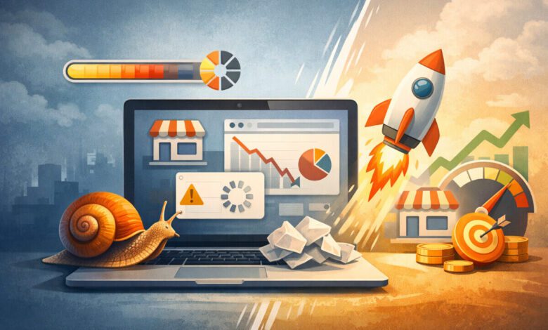توضيح مشكلة بطء موقع شركة وتأثيرها على الأداء وتجربة الزوار