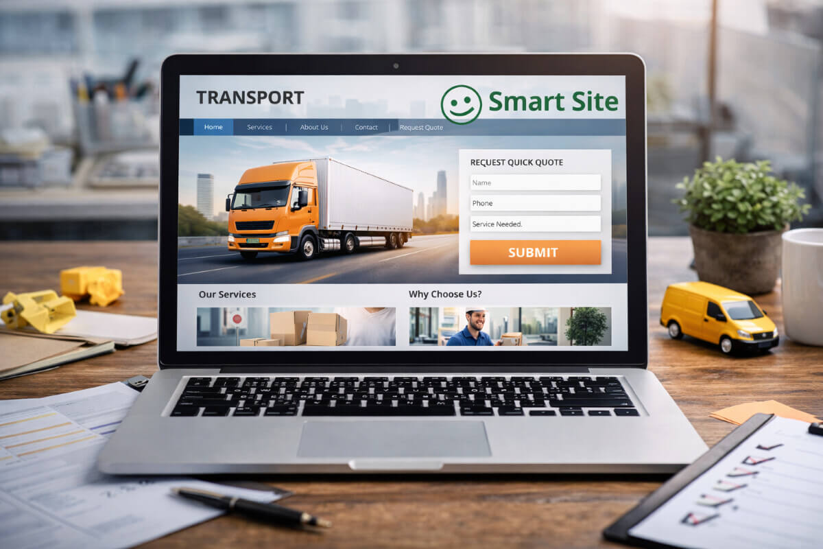 موقع شركة نقل مصمم بذكاء لتوجيه العميل ورفع طلبات التواصل