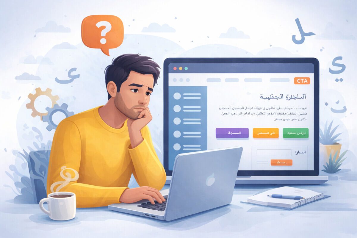 صاحب موقع يفكر في تأثير عدم دعم العربية على تجربة موقعه