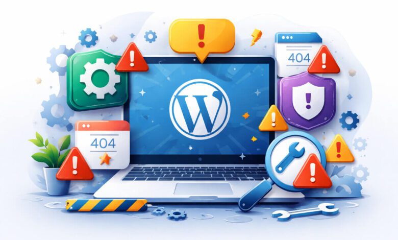 توضيح بصري لتعارض إضافات ووردبريس وتأثيره على استقرار الموقع