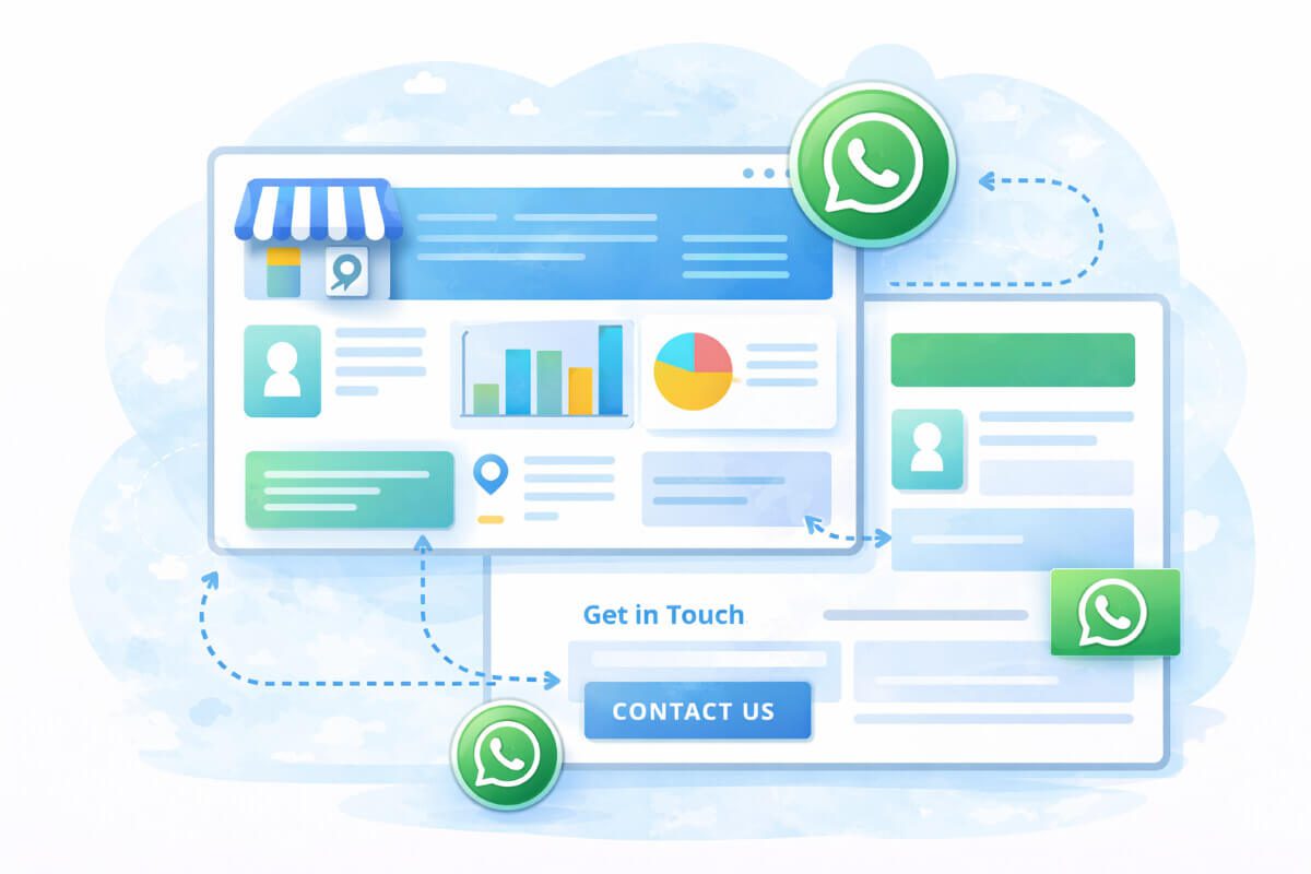 أماكن إضافة زر واتساب داخل صفحات موقع شركة لتحسين التواصل