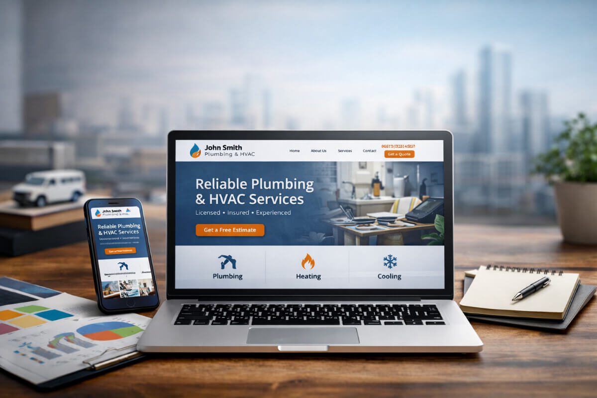 واجهة موقع شركة خدمات احترافي توضح أهمية القالب في بناء الثقة