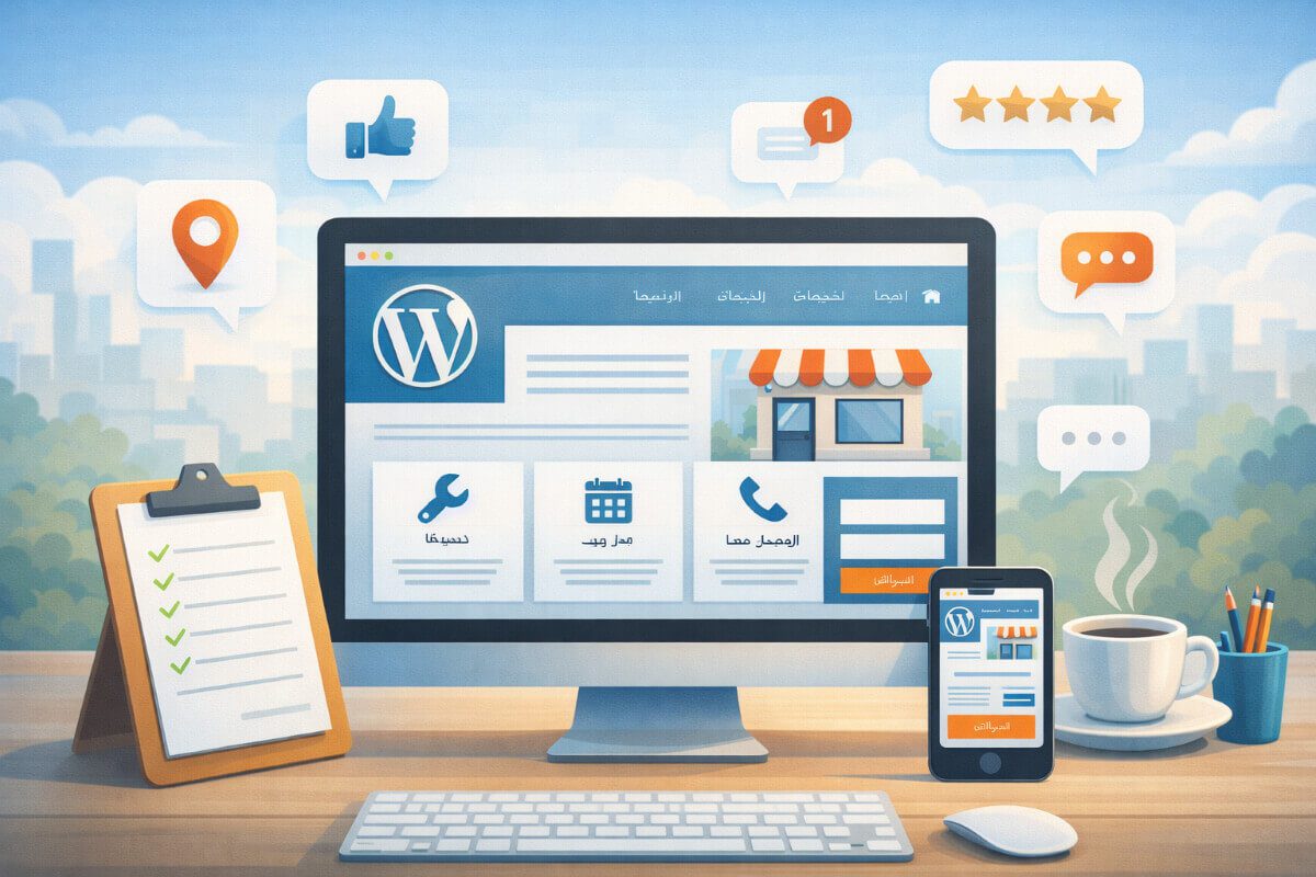 موقع ووردبريس جاهز لاستقبال العملاء والتواصل بثبات