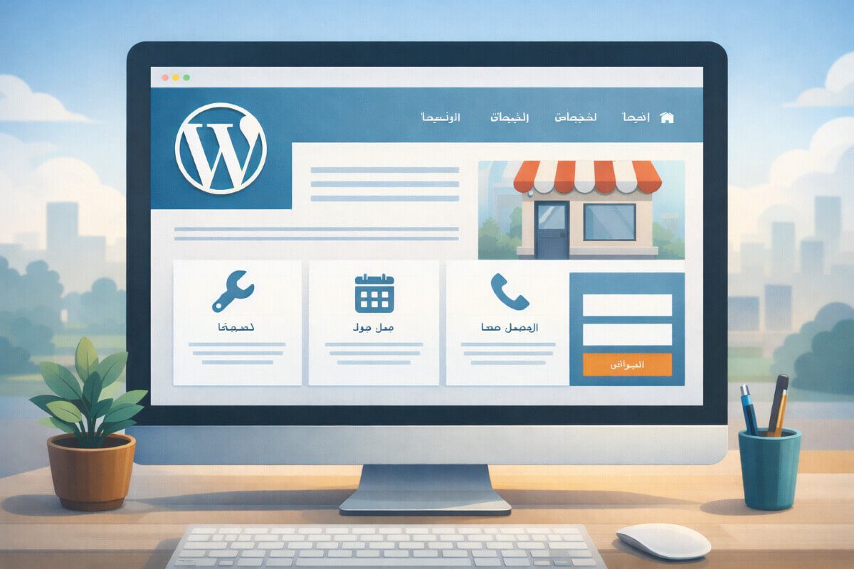 واجهة موقع ووردبريس جاهز لعمل محلي مع عناصر أساسية واضحة